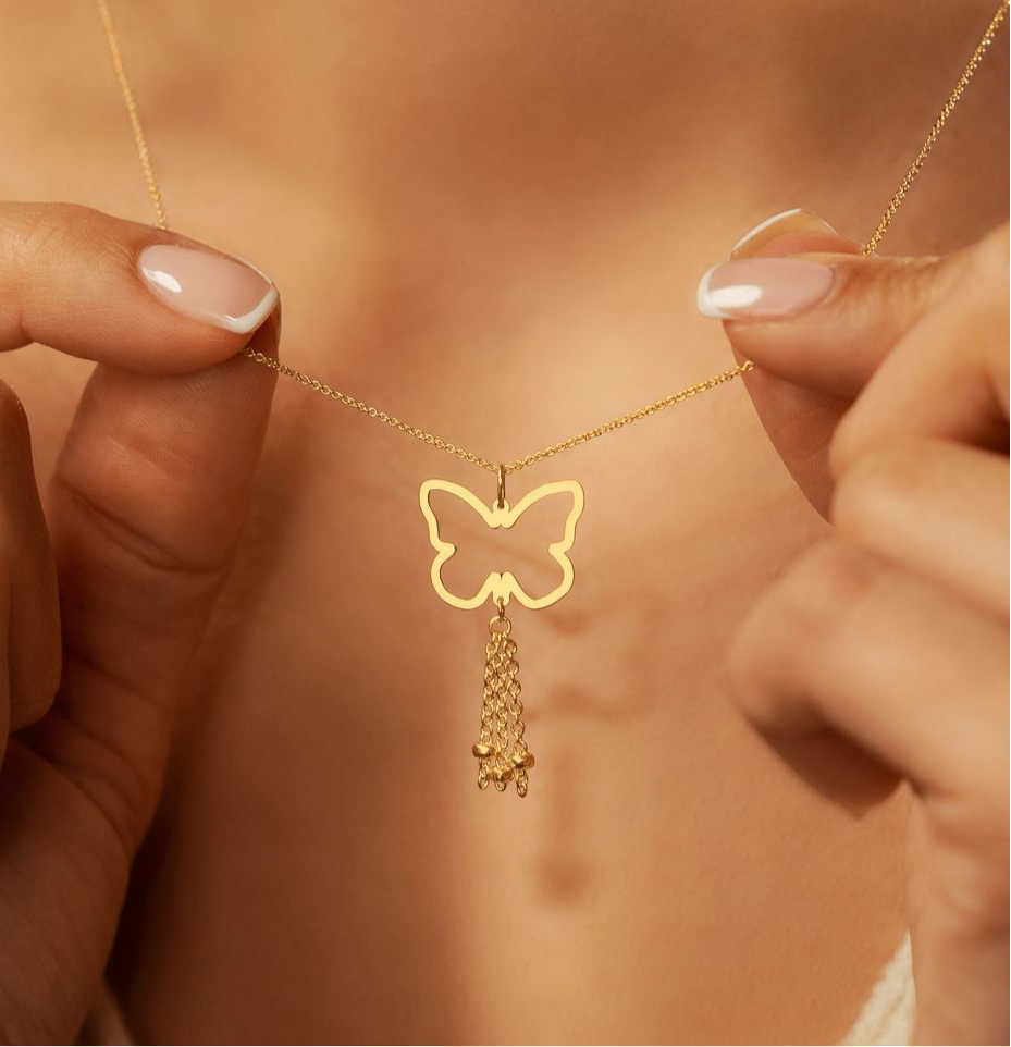 Butterfly on neck
