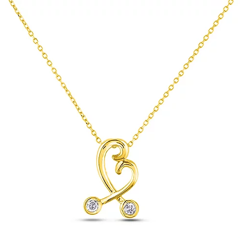 Crossed Heart Necklace
