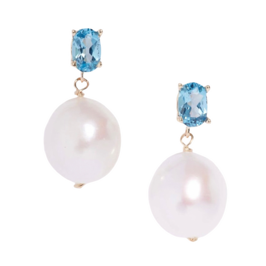 Blue Wave Pearl Earrings