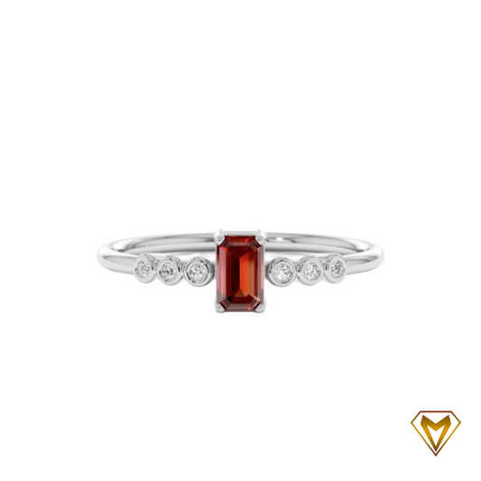 Garnet Baguette Ring