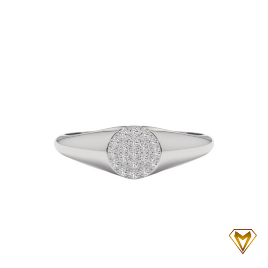 Circular White Gold Diamonds Ring