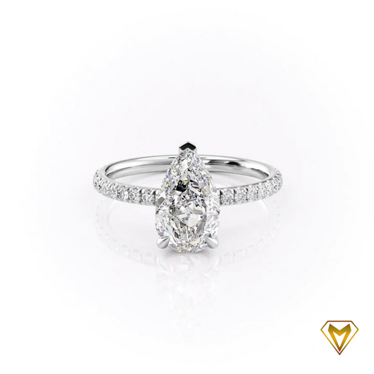 Pear Diamonds Ring with Halfway Diamonds